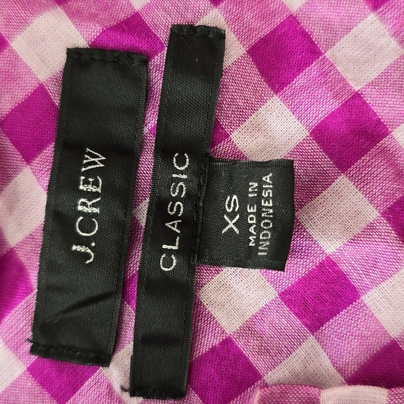 J. Crew Gingham Pullover 1/2 Button Up Shirt - Picture 3 of 10